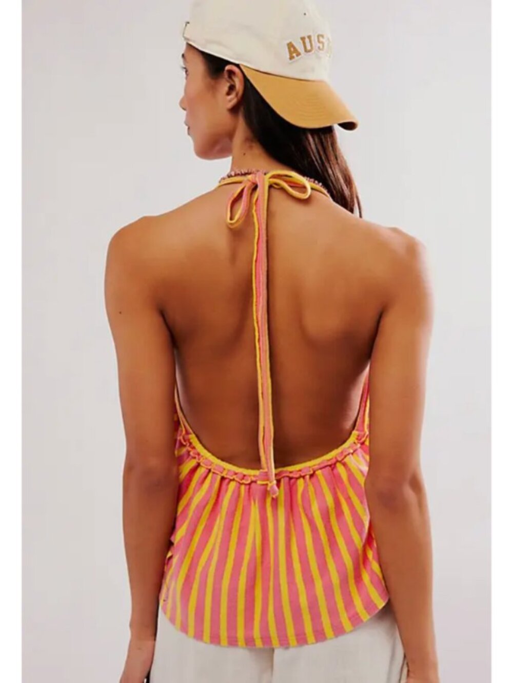 We The Free Coastal Town Halter Top In Bubblegum - Picture 3 of 7